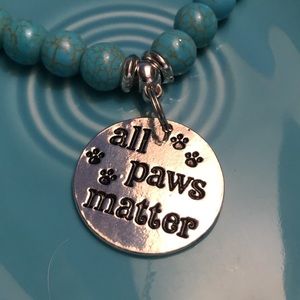 All paws matter beaded stretchy bracelet dog cat